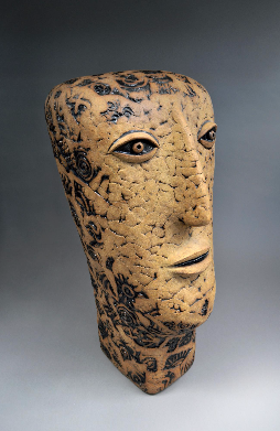 Louis Mendez Abstracted Head Ceramic Sculpture at 1stDibs